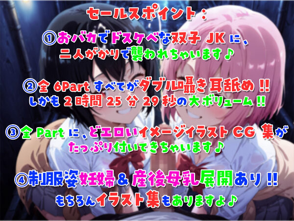 【全編ダブル囁き耳舐め!!】一緒に暮らそ♪202X年コ○ナ禍を、ドスケベ援交双子JKと同棲子作りシまくりました♪【イラスト349枚付!!】 画像1