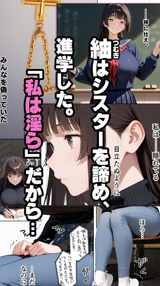 すけべ過ぎてシスターになるの諦めた私...大学の男子便所でオナってたら隣の個室もオナッててててっ...ひぃ思わずのぞいたら目が合って始まる...初恋？ 画像1