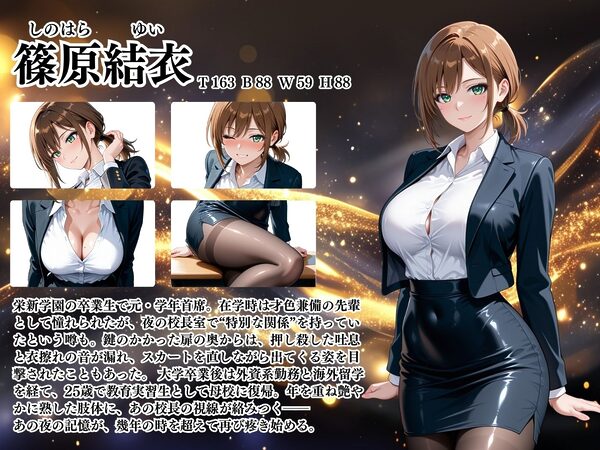 【4Kイラスト】1万3000人の生徒を抱いた校長による篠原結衣への性指導（教室編） 画像2