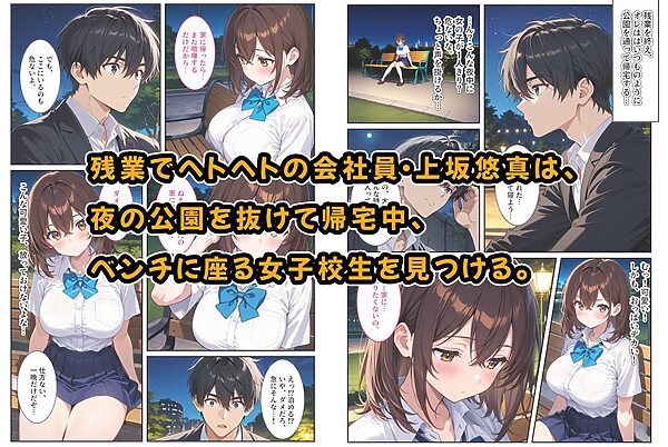 夜の公園で爆乳女子校生を拾ったら… 画像1
