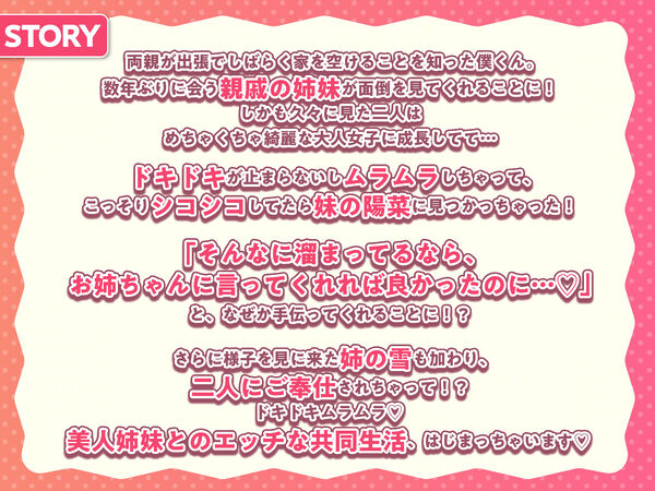【限定マンガ付きボイコミ特装版】ないしょのはじめて 〜数年ぶりに逢った親戚の美人JK姉妹にエッチの手解きされちゃいます〜 画像2