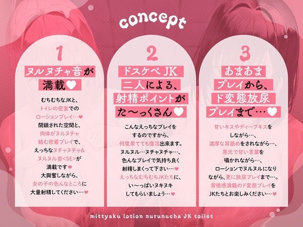 【ヌルヌル＆ヌチャヌチャ音が満載】密着ローションヌルヌチャJKトイレ 画像1