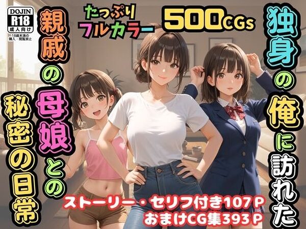 【500枚】独身の俺に訪れた親戚の母娘との秘密の日常【オナニーのお手伝いの記録】【熟女】【妹】【パイパンロリ美少女】【ピストン工房】